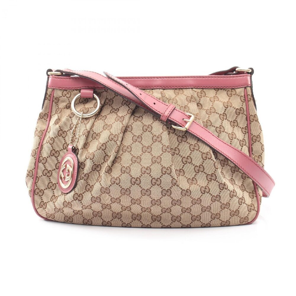 Gucci Sukey GG Canvas Shoulder Bag Beige
